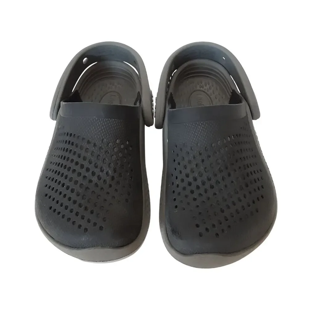 Crocs Literide 360 Clogs Kids 9 Black Slip On Water Shoes Comfort Summer Boys